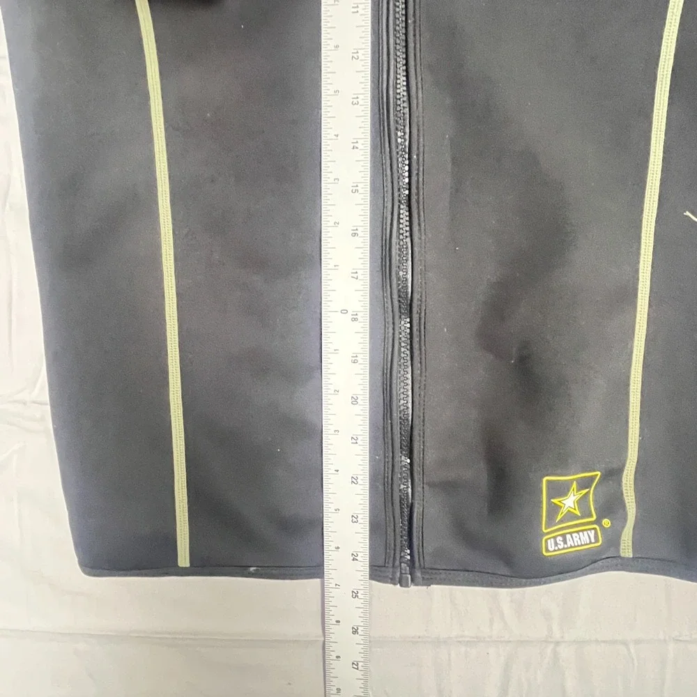 US‎ Army Vest Mens XL Black Compression Performance Military Workout Full Zip